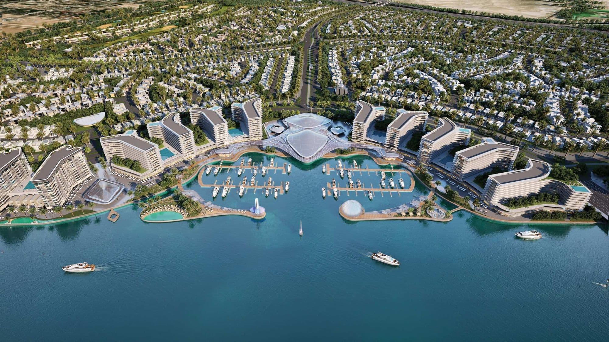 One idea: water sets direction, landscape creates balance