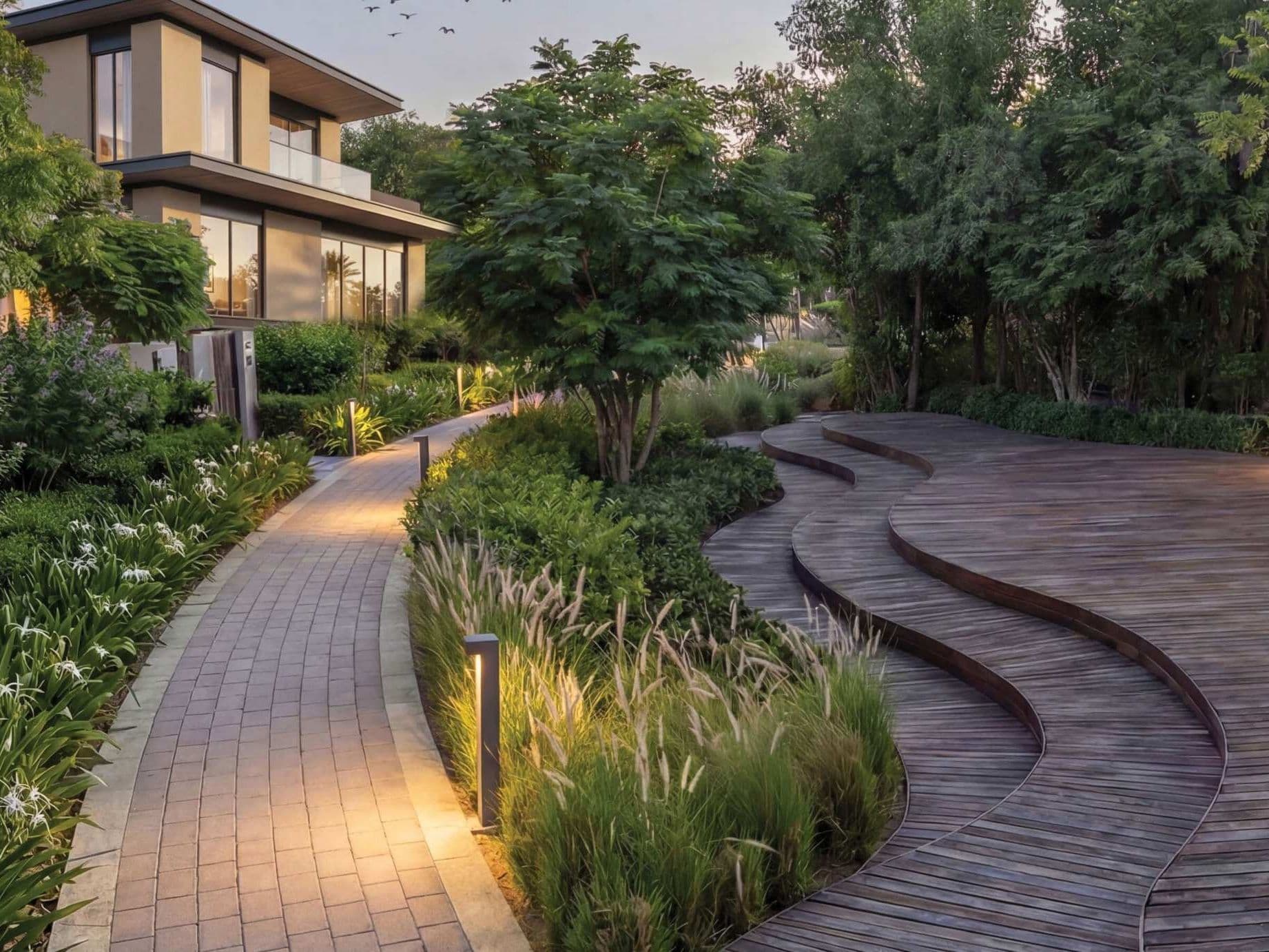 Landscaped garden walk